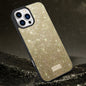 Pour iPhone 16 Pro SULADA Paillettes PC Hybride TPU Coque de téléphone en Cuir Faite à la Main (Doré)