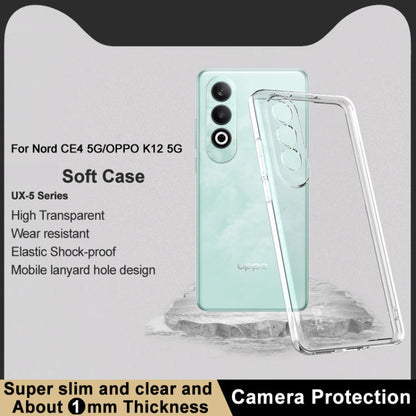 For OnePlus Nord CE4 5G/OPPO K12 5G IMAK UX-5 Series Transparent Shockproof TPU Protective Case