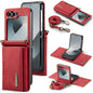 For Samsung Galaxy Z Flip6 DG.MING M2 Series Card Bag Magnetic Leather Phone Case(Red)