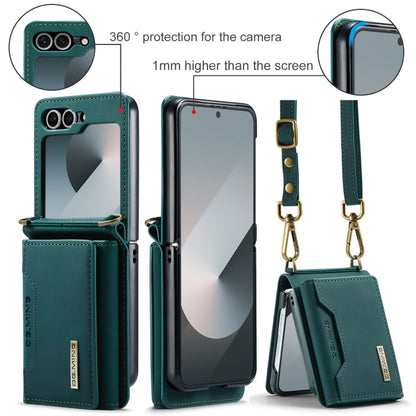 For Samsung Galaxy Z Flip6 / Flip7 FE DG.MING M2 Series Card Bag Magnetic Leather Phone Case(Green)