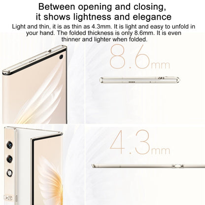 Honor V Purse 5G, 16GB+512GB, Side Fingerprint, 7.71 inch + 6.45 inch MagicOS 7.2 Qualcomm Snapdragon 778G Octa Core, Network: 5G, OTG, NFC, Not Support Google Play(Gold)