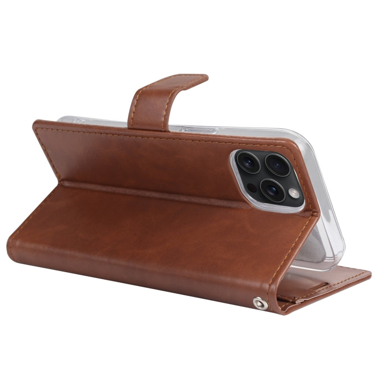 For iPhone 15 Pro Max GOOSPERY BLUE MOON Crazy Horse Texture Leather Phone Case(Brown)