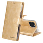 Pour iPhone 15 Pro Étui de téléphone en cuir texturé Crazy Horse GOOSPERY BLUE MOON (doré)