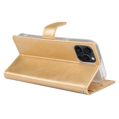 Pour iPhone 15 Pro Étui de téléphone en cuir texturé Crazy Horse GOOSPERY BLUE MOON (doré)