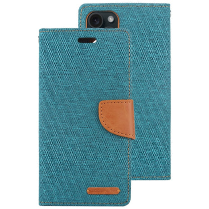 For iPhone 15 Pro GOOSPERY CANVAS DIARY Fabric Texture Flip Leather Phone Case(Green)