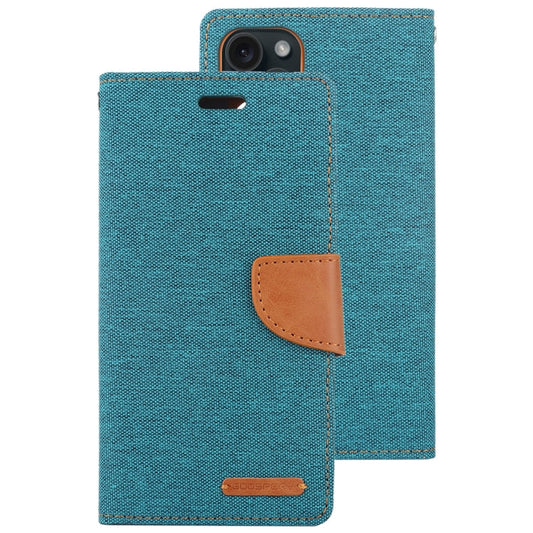 For iPhone 15 Pro GOOSPERY CANVAS DIARY Fabric Texture Flip Leather Phone Case(Green)