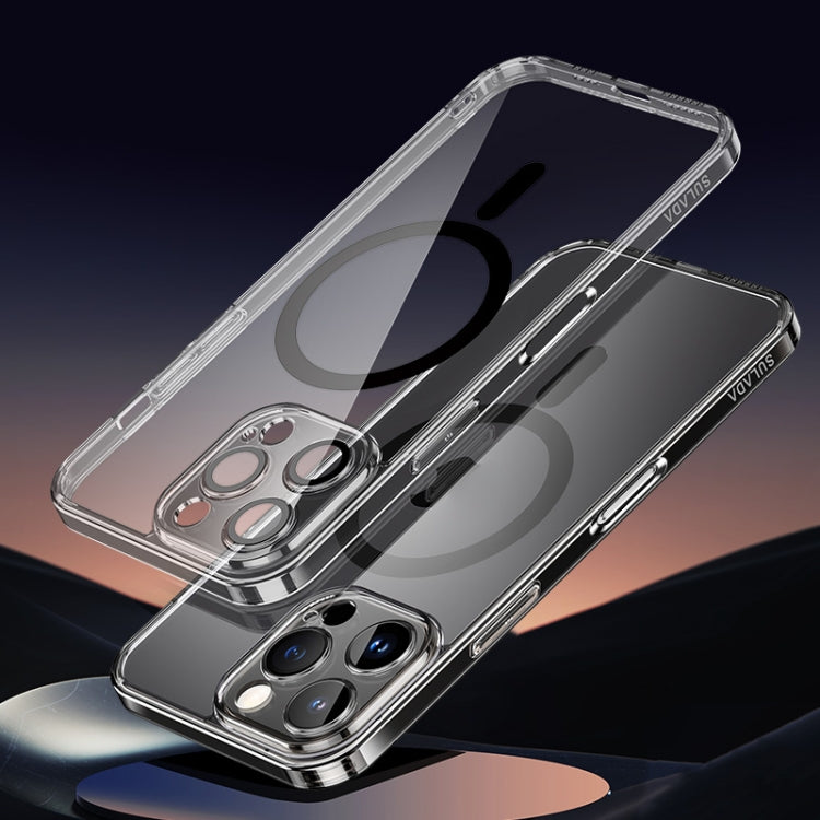 Pour iPhone 16 Pro Max SULADA Série Jingpin MagSafe Étui de téléphone en TPU électrolytique tout compris avec objectif (noir transparent)
