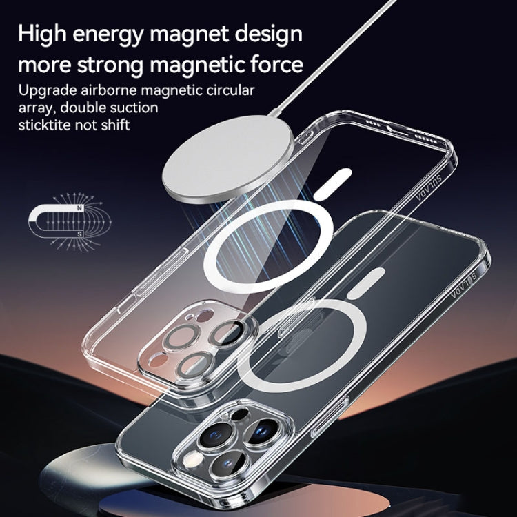 For iPhone 16 Plus SULADA Jingpin Series MagSafe All-inclusive Lens Electroplated TPU Phone Case(Transparent)