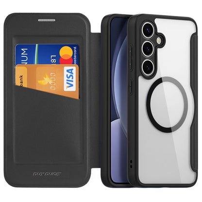 Pour Samsung Galaxy S25 5G DUX DUCIS Étui en cuir PC + TPU Magsafe série Skin X Pro (noir)