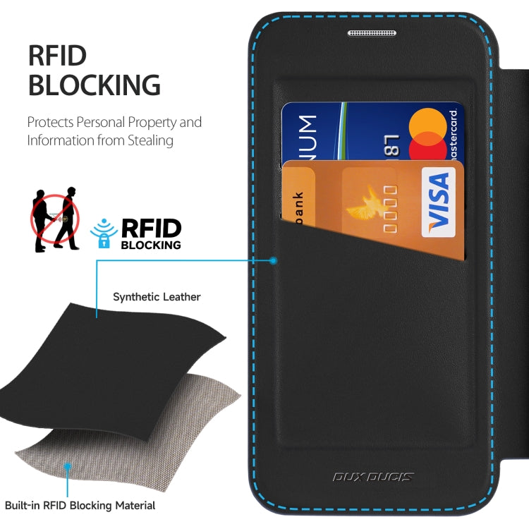 Pour Samsung Galaxy S25 5G DUX DUCIS Étui en cuir PC + TPU Magsafe série Skin X Pro (noir)