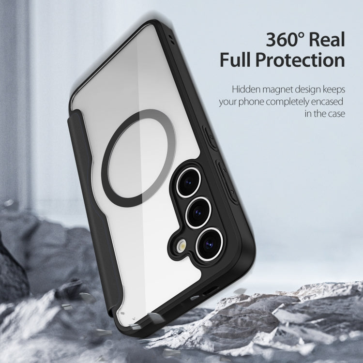 Pour Samsung Galaxy S25 5G DUX DUCIS Étui en cuir PC + TPU Magsafe série Skin X Pro (noir)