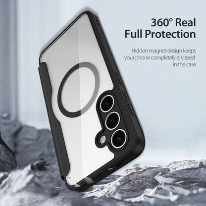 Pour Samsung Galaxy S25 5G DUX DUCIS Étui en cuir PC + TPU Magsafe série Skin X Pro (noir)
