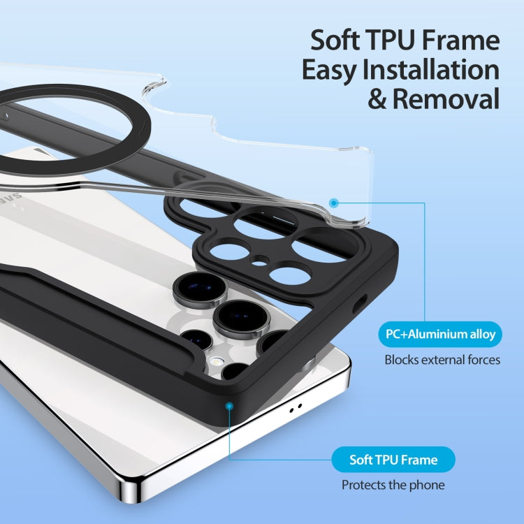 For Samsung Galaxy S25 Ultra 5G DUX DUCIS Skin X Pro Series Magsafe PC + TPU Phone Leather Case(Black)