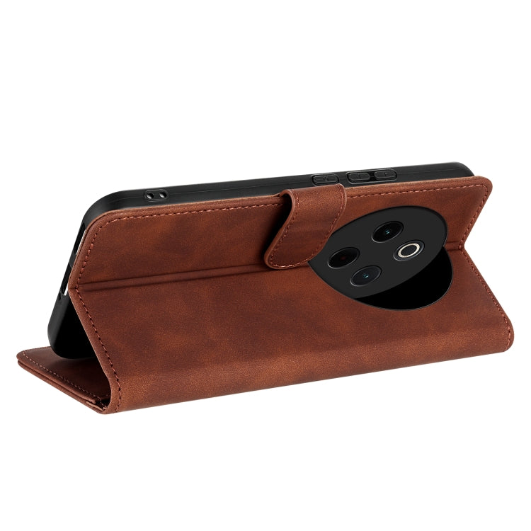 For vivo Y300 Pro AZNS Skin Feel Calf Texture Flip Leather Phone Case(Brown)