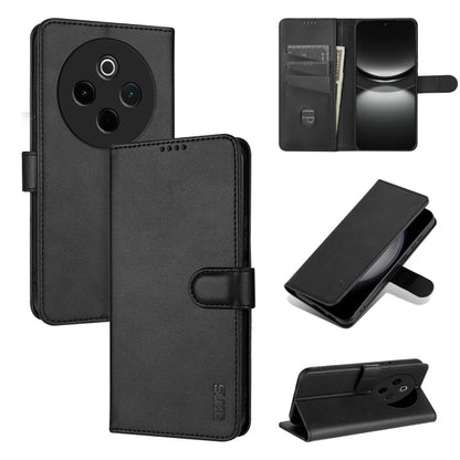 Pour Étui de téléphone à rabat en cuir AZNS texture veau toucher peau pour vivo Y300 Pro (Noir)