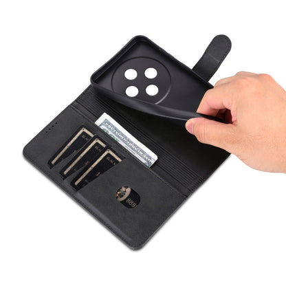 Pour Étui de téléphone à rabat en cuir AZNS texture veau toucher peau pour vivo Y300 Pro (Noir)