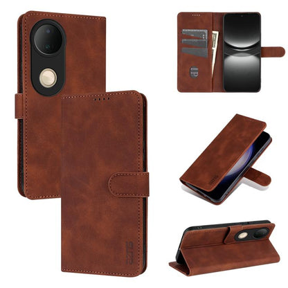 For vivo S20 AZNS Skin Feel Calf Texture Flip Leather Phone Case(Brown)