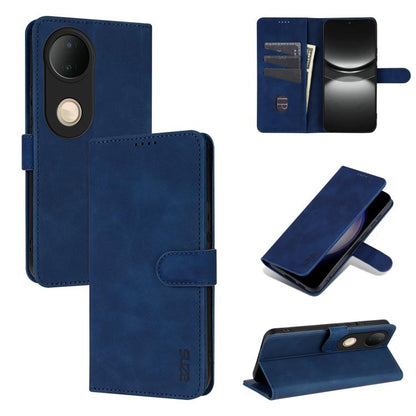 Pour étui de téléphone en cuir à rabat Vivo S20 AZNS Skin Feel Calf Texture (bleu)