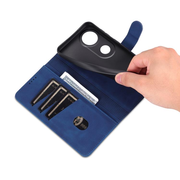 Pour étui de téléphone en cuir à rabat Vivo S20 AZNS Skin Feel Calf Texture (bleu)
