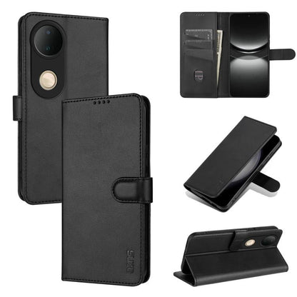 For vivo S20 AZNS Skin Feel Calf Texture Flip Leather Phone Case(Black)