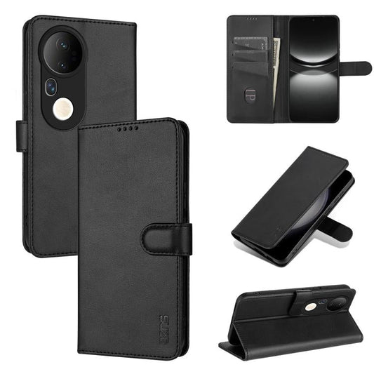 For vivo S20 Pro AZNS Skin Feel Calf Texture Flip Leather Phone Case(Black)