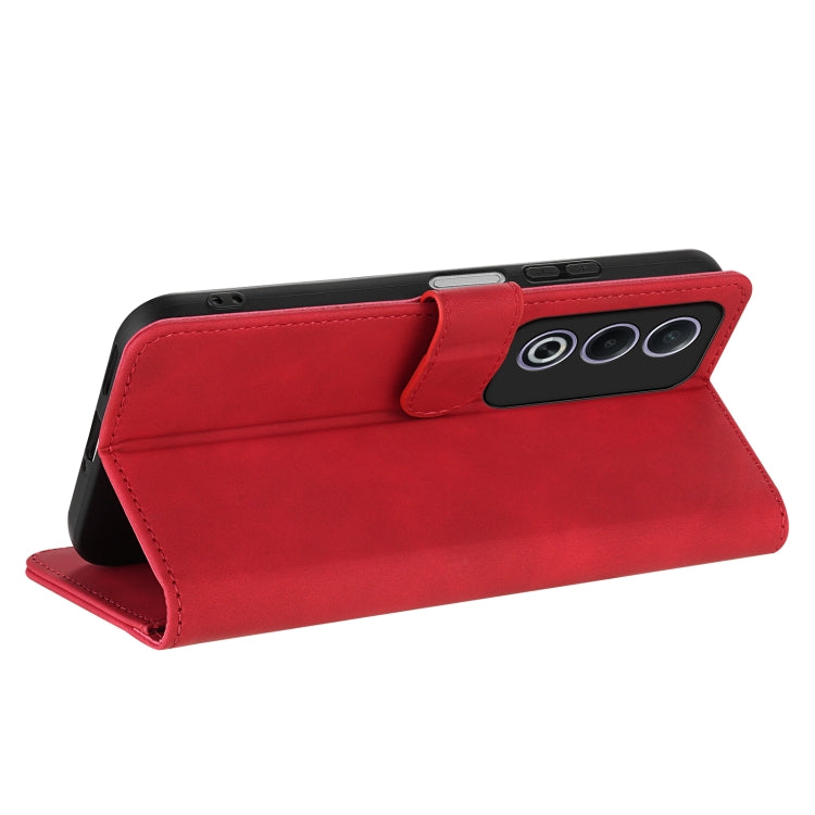 Pour OPPO A3x 5G / A3 Energy 5G AZNS Étui de téléphone en cuir à rabat texture veau toucher peau (Rouge)