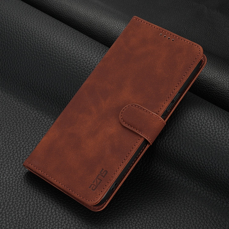 For Huawei nova 12 / nova 13 AZNS Skin Feel Calf Texture Flip Leather Phone Case(Brown)
