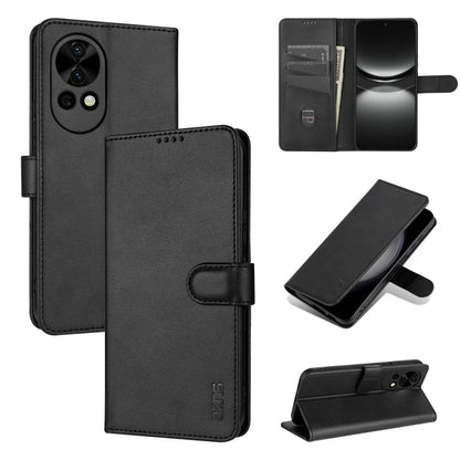For Huawei nova 12 / nova 13 AZNS Skin Feel Calf Texture Flip Leather Phone Case(Black)