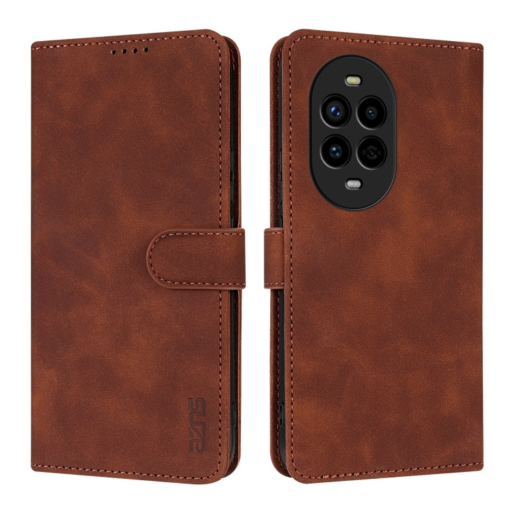 For Huawei nova 13 Pro AZNS Skin Feel Calf Texture Flip Leather Phone Case(Brown)