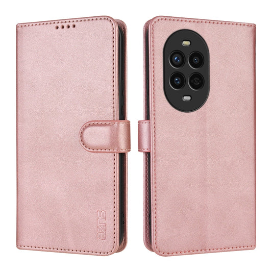 Pour Huawei nova 13 Pro AZNS Étui en Cuir à Rabat Texture Veau Sensation Peau (Or Rose)