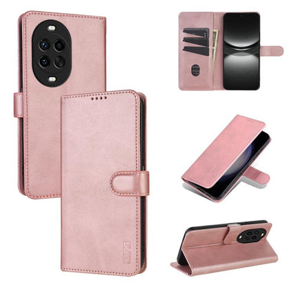 For Huawei nova 14 Ultra 5G AZNS Skin Feel Calf Texture Flip Leather Phone Case(Rose Gold)