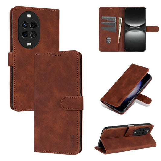 For Huawei nova 14 Pro 5G AZNS Skin Feel Calf Texture Flip Leather Phone Case(Brown)