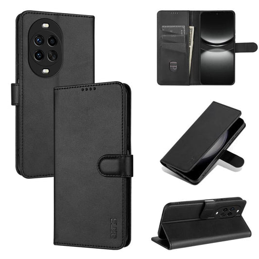 For Huawei nova 14 Pro 5G AZNS Skin Feel Calf Texture Flip Leather Phone Case(Black)
