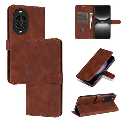 For Huawei nova 14 5G AZNS Skin Feel Calf Texture Flip Leather Phone Case(Brown)