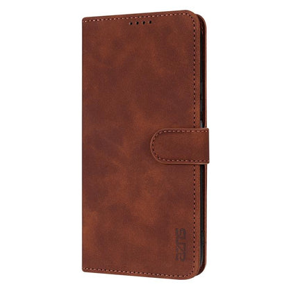 For Huawei nova 14 5G AZNS Skin Feel Calf Texture Flip Leather Phone Case(Brown)