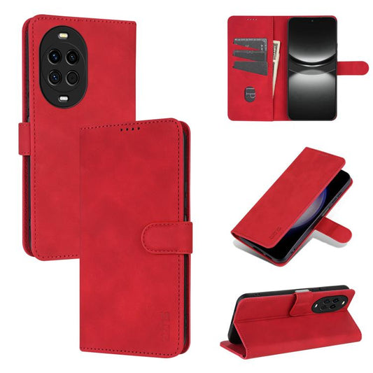 For Huawei nova 14 5G AZNS Skin Feel Calf Texture Flip Leather Phone Case(Red)