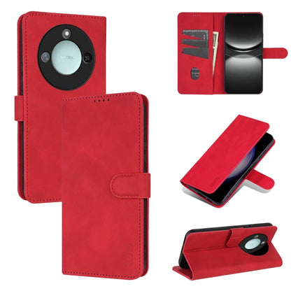 Pour étui de téléphone en cuir rabattable For Honor X60 AZNS Skin Feel Calf Texture (rouge)