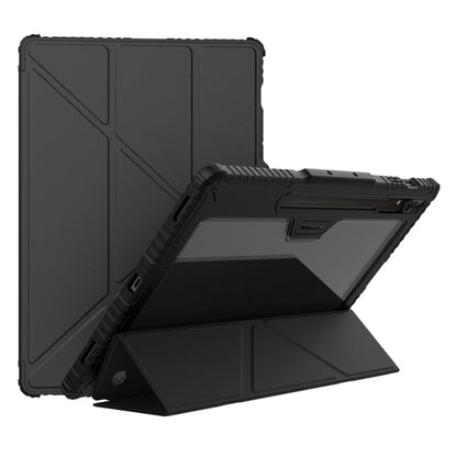 For Samsung Galaxy Tab S9 Ultra NILLKIN Bumper Pro Multi-angle Folding Style Tablet Leather Case(Black)