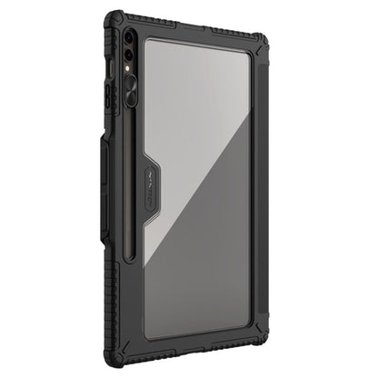 For Samsung Galaxy Tab S9 Ultra NILLKIN Bumper Pro Multi-angle Folding Style Tablet Leather Case(Black)
