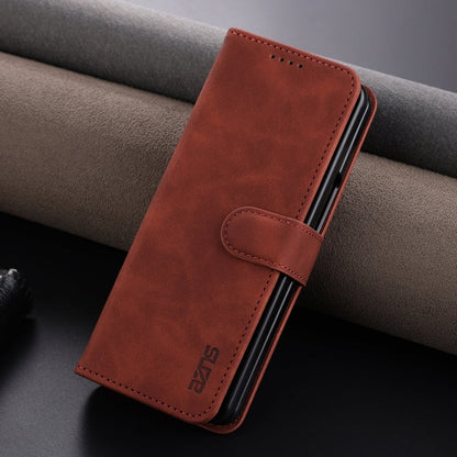 For Samsung Galaxy Z Fold6 5G AZNS Skin Feel Calf Texture Flip Leather Phone Case(Brown)