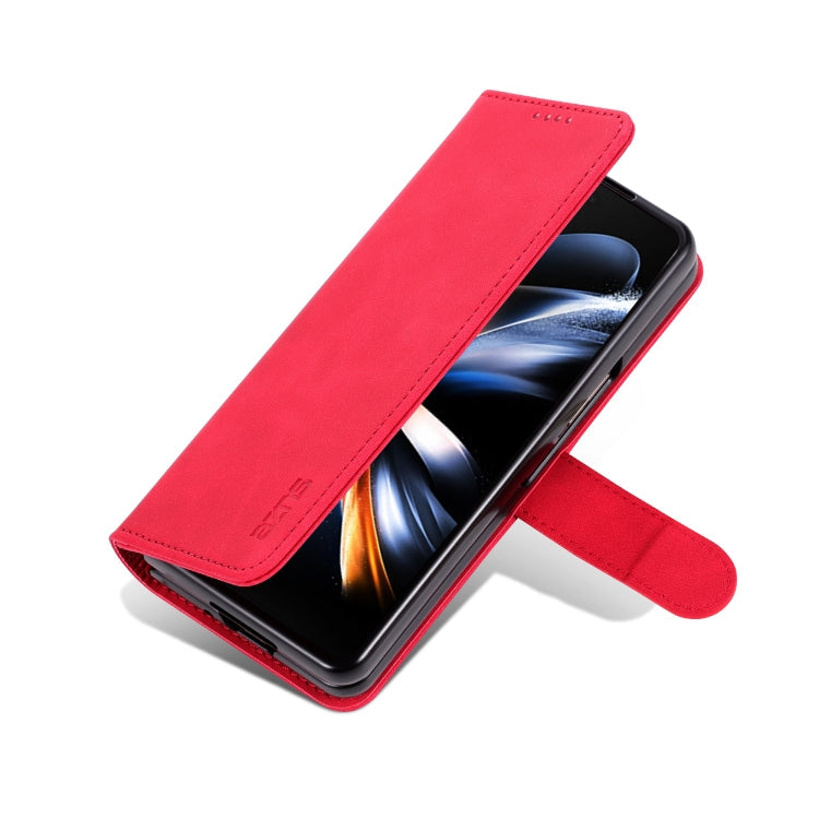 For Samsung Galaxy Z Fold6 5G AZNS Skin Feel Calf Texture Flip Leather Phone Case(Red)