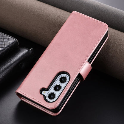 Pour Samsung Galaxy Z Fold6 5G Étui en cuir avec rabat AZNS texture veau toucher peau (Or Rose)