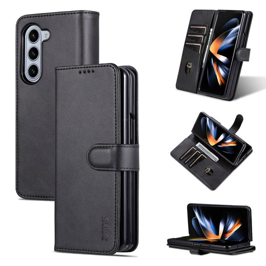 For Samsung Galaxy Z Fold6 5G AZNS Skin Feel Calf Texture Flip Leather Phone Case(Black)
