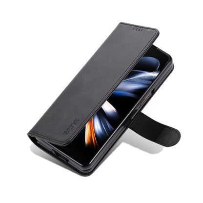 For Samsung Galaxy Z Fold6 5G AZNS Skin Feel Calf Texture Flip Leather Phone Case(Black)