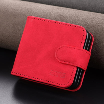 Pour Samsung Galaxy Z Flip7 FE / Flip6 AZNS Étui de Téléphone en Cuir à Rabat Texture Veau Toucher Peau (Rouge)
