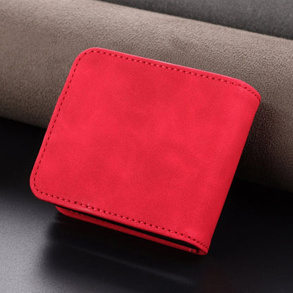 Pour Samsung Galaxy Z Flip7 FE / Flip6 AZNS Étui de Téléphone en Cuir à Rabat Texture Veau Toucher Peau (Rouge)