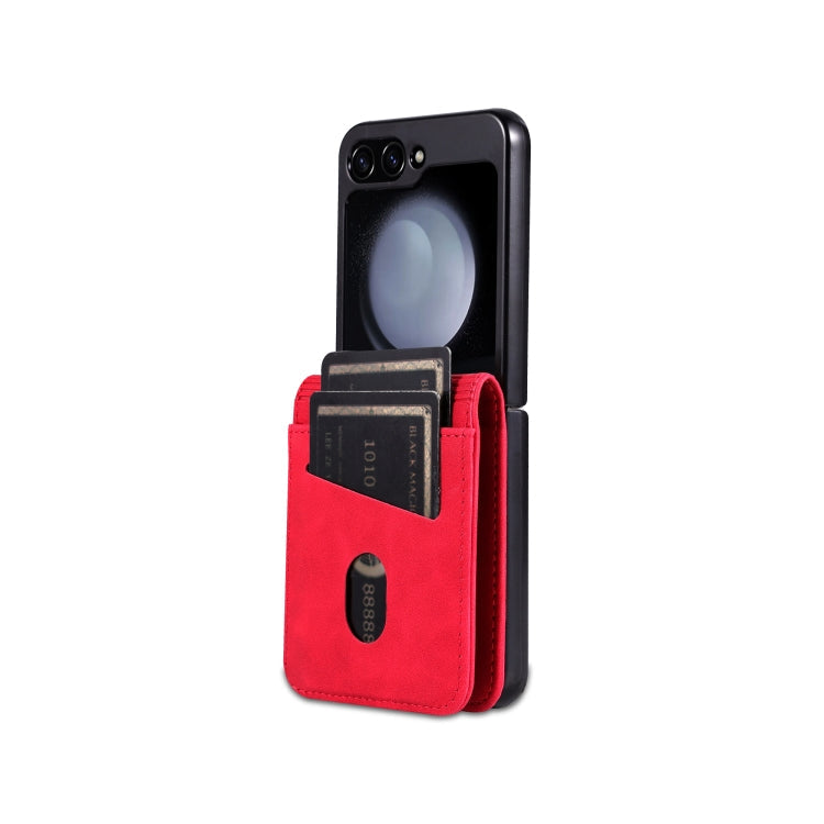 Pour Samsung Galaxy Z Flip7 FE / Flip6 AZNS Étui de Téléphone en Cuir à Rabat Texture Veau Toucher Peau (Rouge)