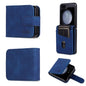 Pour Samsung Galaxy Z Flip7 FE / Flip6 Étui de téléphone en cuir rabattable texturé veau AZNS au toucher doux (bleu)
