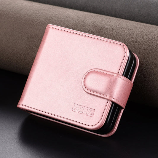 For Samsung Galaxy Z Flip7 FE / Flip6 AZNS Skin Feel Calf Texture Flip Leather Phone Case(Rose Gold)