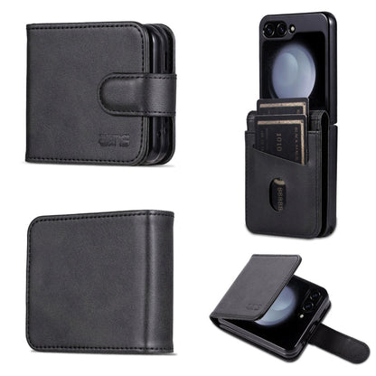 For Samsung Galaxy Z Flip7 FE / Flip6 AZNS Skin Feel Calf Texture Flip Leather Phone Case(Black)